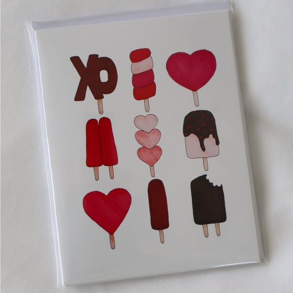 Valentine’s Day Popsicles note card pack - Picture 1 of 5
